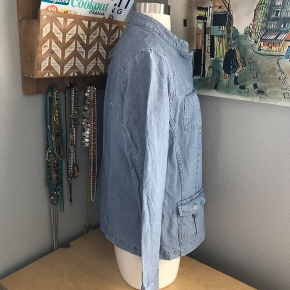 Charter Club Pastel Blue Denim Utility Jacket - Coastal Cowgirl - Picture 5 of 7
